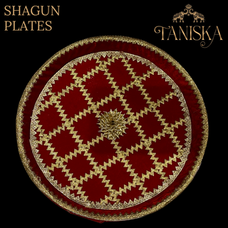 Decorative Red Shagun Plate