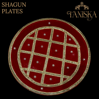 Decorative Red Shagun Plate