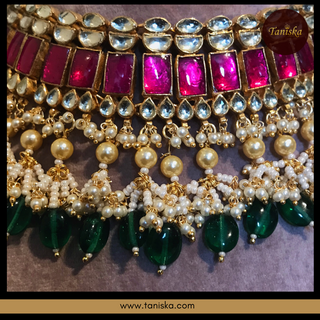 ARIAYANA Traditional Pachi-Kundan Necklace Set