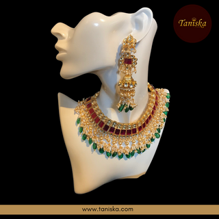 ARIAYANA Traditional Pachi-Kundan Necklace Set