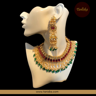 ARIAYANA Traditional Pachi-Kundan Necklace Set