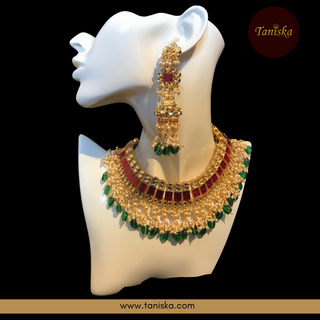 ARIAYANA Traditional Pachi-Kundan Necklace Set