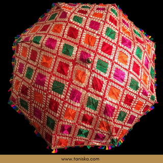 Decorative Umbrella's - Phulkari Umbrella - Multi