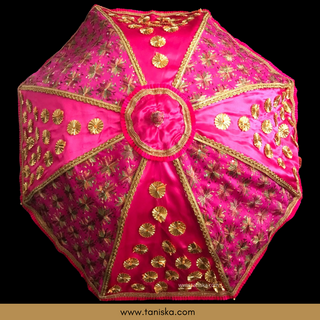 Decorative Umbrella's - Phulkari Umbrella - Pink