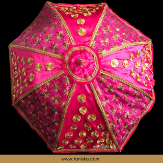 Decorative Umbrella's - Phulkari Umbrella - Pink