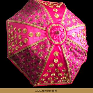 Decorative Umbrella's - Phulkari Umbrella - Pink