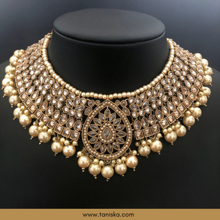 Golden 1 Traditional Necklace Set - Antique Gold