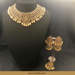 Golden 1 Traditional Necklace Set - Antique Gold