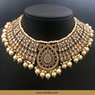 Golden 1 Traditional Necklace Set - Antique Gold