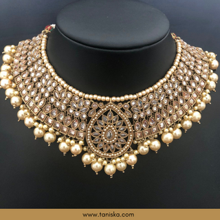 Golden 1 Traditional Necklace Set - Antique Gold