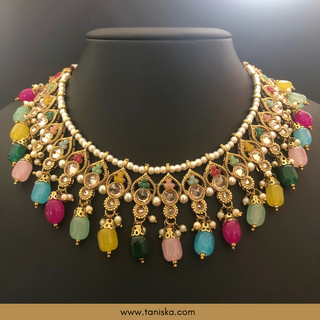 Multi Traditional Necklace Set - Antique Gold