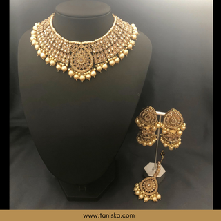 Golden 1 Traditional Necklace Set - Antique Gold