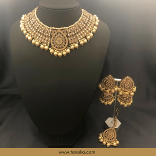 Golden 1 Traditional Necklace Set - Antique Gold