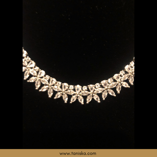 American Diamond Style Necklace Set - Silver