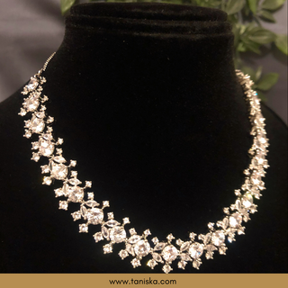 American Diamond Style Necklace (Necklace ONLY) - Silver