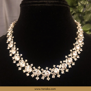 American Diamond Style Necklace (Necklace ONLY) - Silver