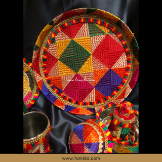 Mayian Fatti Full Set - Phulkari Design - Matching Jaggo Can Be Ordered!