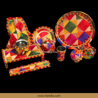 Mayian Fatti Full Set - Phulkari Design - Matching Jaggo Can Be Ordered!