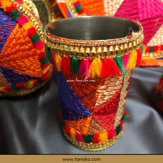 Mayian Fatti Full Set - Phulkari Design - Matching Jaggo Can Be Ordered!