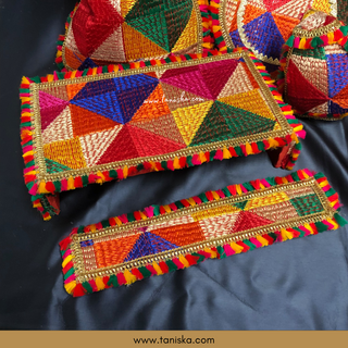 Mayian Fatti Full Set - Phulkari Design - Matching Jaggo Can Be Ordered!