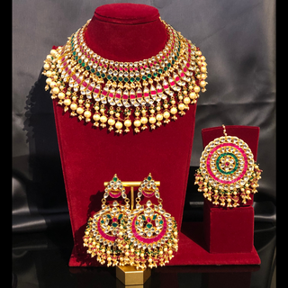 MISHCA Traditional Multi Pachi-Kundan Necklace Set