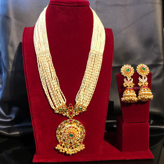 HEER Traditional Multi Pachi Kundan Long Haar Set