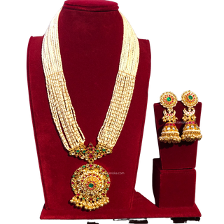 HEER Traditional Multi Pachi Kundan Long Haar Set