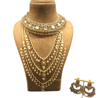 HANIYA Designer Peach Necklace Set COMBO DEAL