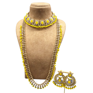 HANIYA Designer Yellow Necklace Set COMBO DEAL