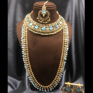 HANIYA Designer Sky Blue Necklace Set COMBO DEAL