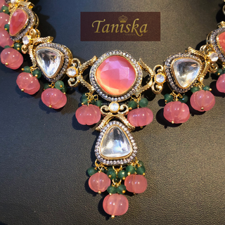 JAANAT - Baby Pink Dreamy Necklace Set