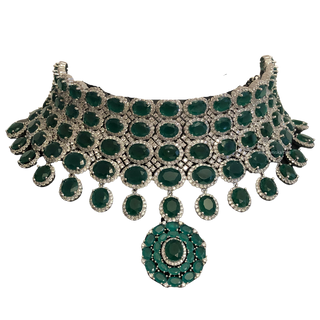 ESHANA Emerald Green Necklace Set