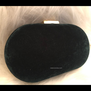 MANAYA Bottle Green Oval Clutch Bag