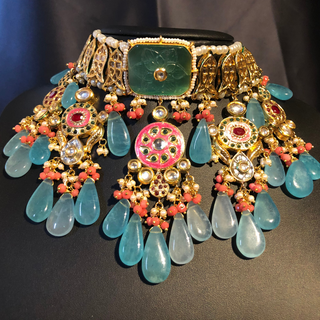 EESHA Turquoise Kundan Necklace Set