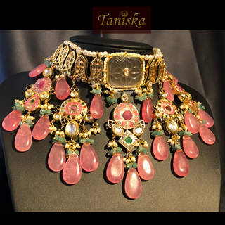 EESHA Pink Kundan Necklace Set