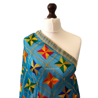 Sea Blue MISHCA Phulkari Dupatta