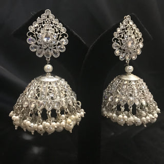 Antique Silver Earrings & Tikka