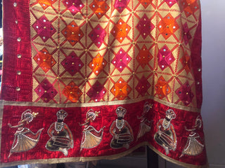 Pink/Orange Combo RAJA / RANI Phulkari Dupatta