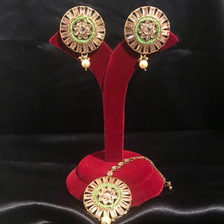 NISHA Earring & Tikka Set - Mint