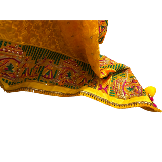 DHOLYEL01 Yellow DHOLI Punjabi Phulkari Dupatta