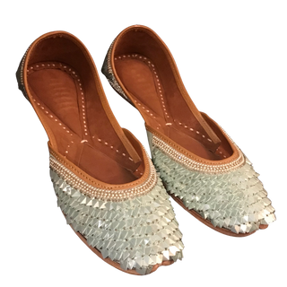 Punjabi Jutti (Flat Shoes) - Icy Blue