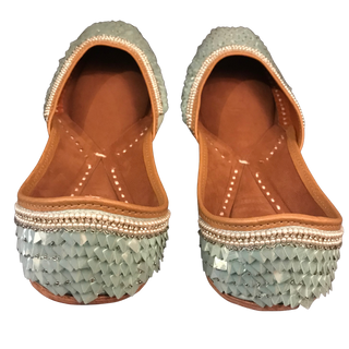 Punjabi Jutti (Flat Shoes) - Icy Blue