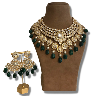 MANNAT Kundan Necklace Set (Jade)