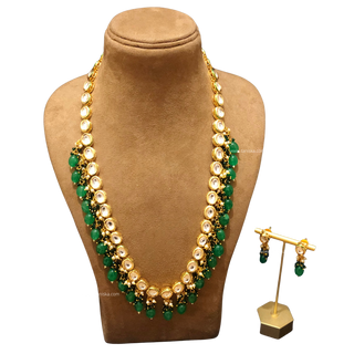 ISHIKA Kundan Long Haar Set (Emerald)