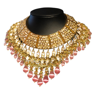 HEER Designer Baby Pink Kundan Necklace Set