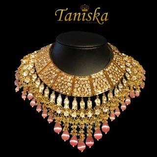 HEER Designer Baby Pink Kundan Necklace Set