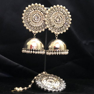 Antique Silver Earring & Tikka Set